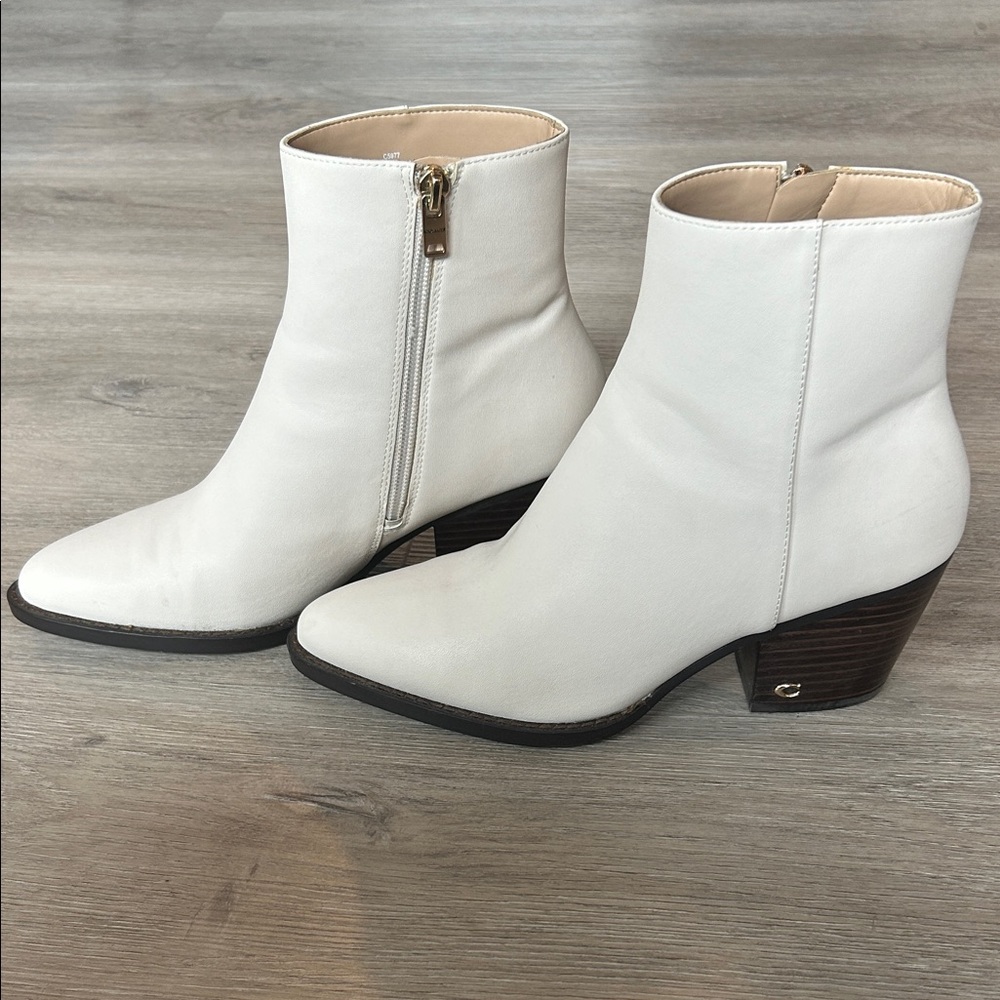 Coach White Ankle Booties